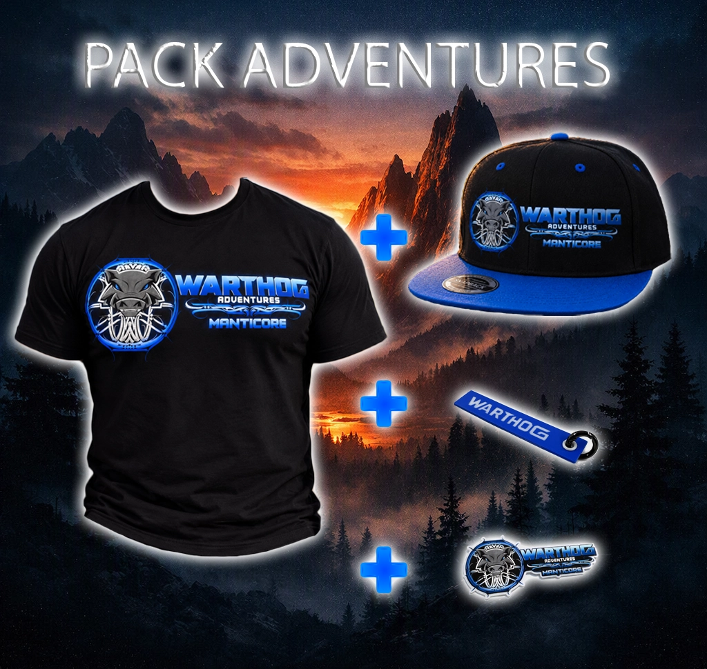 Pack Warthog Adventures – Casquette + T‑shirt + Porte‑clé + Stickers